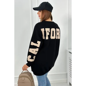 Insulated sweatshirt with California lettering black