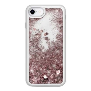 White Diamonds Sparkle Case Clear iPhone 6/7/8/SE 2020, Rose Gold Hearts
