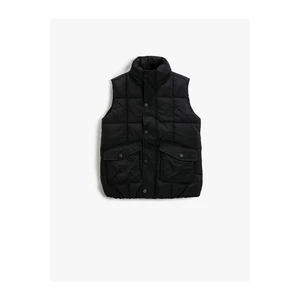 Koton Inflatable Vest with Pockets Stand Up Collar