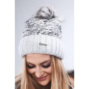 Light gray winter cap with edging