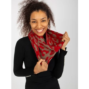 Red and dark beige women's chimney with patterns