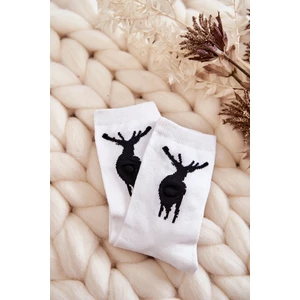Youth Cotton socks Black Deer White