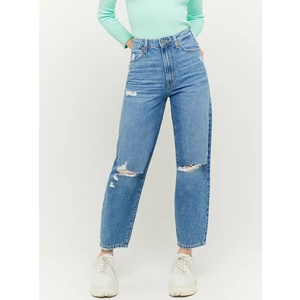 Modré zkrácené straight fit džíny s potrhaným efektem TALLY WEiJL - Dámské