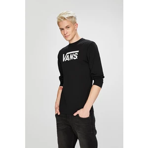 Černé pánské tričko s dlouhým rukávem VANS CLASSIC black/white - Pánské