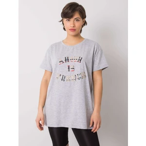 Gray women's t-shirt with an inscription