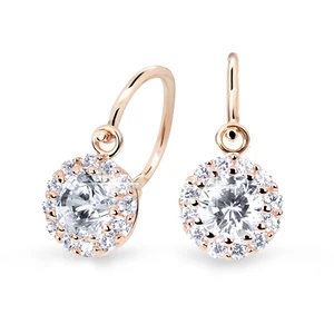 Cutie Jewellery Krásne detské náušnice z ružového zlata C2745-10-X-4 biela