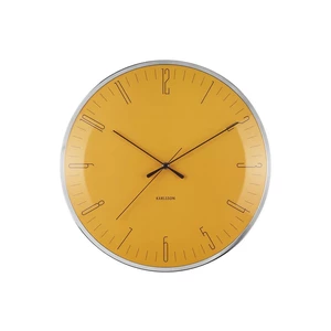KARLSSON Nástěnné hodiny Dragonfly Dome Glass – žlutá