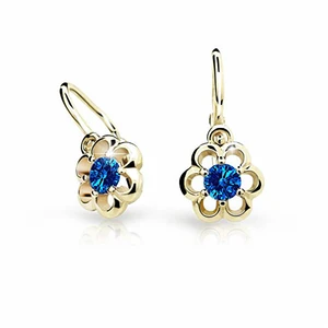 Cutie Jewellery Zlaté detské náušnice C1947-10-X-1 svetlo zelená