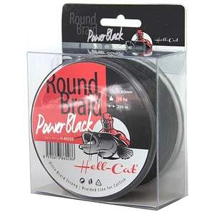 Hell-cat splétaná šňůra round braid power black 200 m-průměr 0,70 mm / nosnost 85 kg