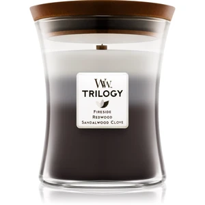 Woodwick Trilogy Warm Woods vonná sviečka s dreveným knotom 275 g