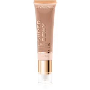 Makeup Revolution Super Dewy Skin Tint Moisturizer - Light Beige KOLORYZUJĄCA EMULSJA NAWILŻAJĄCA 55 ml