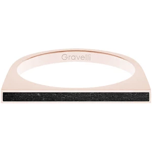 Gravelli Ocelový prsten s betonem One Side bronzová/antracitová GJRWRGA121 56 mm