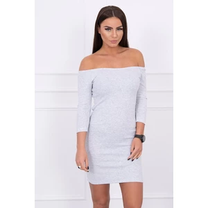 Dress fitted - ribbed light gray