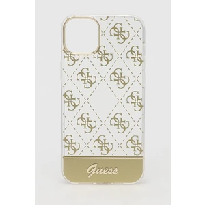 Zadní kryt Guess PC/TPU Peony Glitter Script Logo pro Apple iPhone 14 Plus, zlatá