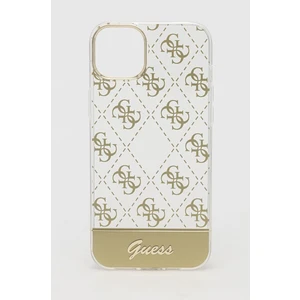 Zadní kryt Guess PC/TPU Peony Glitter Script Logo pro Apple iPhone 14 Plus, zlatá