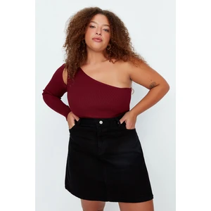 Trendyol Curve Plus Size Blouse - Burgundy - Slim fit