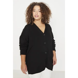 Trendyol Curve Plus Size Cardigan - Black - Oversize