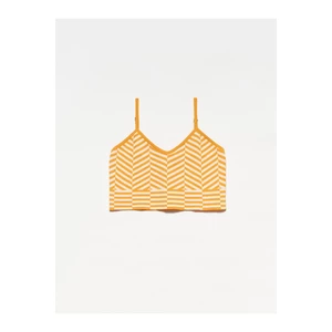 Dilvin 10184 Strap Knitwear Singlet Crop-orange