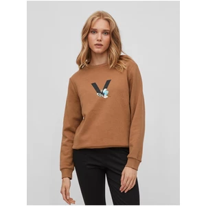 Brown Sweatshirt VILA Smurfy - Women