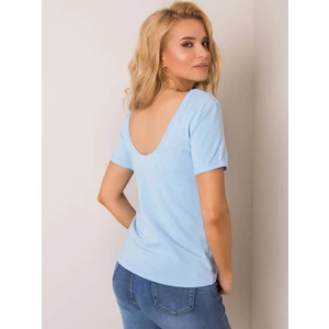 Basic light blue t-shirt with a back neckline