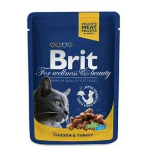 Brit Kapsička Cat Prem Pouches Kuracie+Morčacie 100g