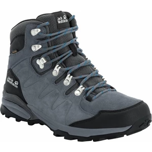 Jack Wolfskin Pánske outdoorové topánky Refugio Texapore Mid Grey/Black 40,5