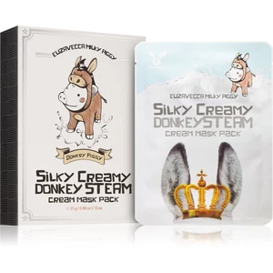 Elizavecca Milky Piggy Silky Creamy Donkey Steam Mask sada plátýnkových masek pro výživu a hydrataci 10x25 ml