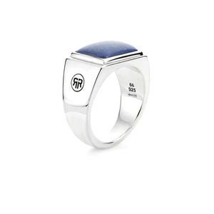 Rebel&Rose Nadčasový strieborný prsteň Square Lapis Lowneck RR-RG033-S 66 mm