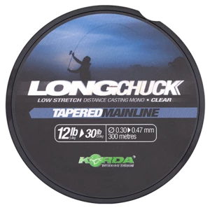 Korda vlasec longchuck tapered mainline clear 300 m - 0,30-0,47 mm 12-30 lb