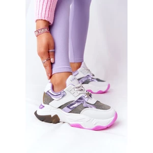 Sport Shoes On A Chunky Sole GOE HH2N4038 White-Violet
