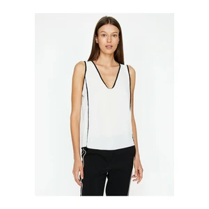 Koton Women's Ecru Piping Detailed Singlet