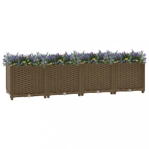 Vyvýšený záhon 160x40x38 cm PP Dekorhome Hnědá,Vyvýšený záhon 160x40x38 cm PP Dekorhome Hnědá