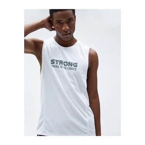 Koton Sports Tank Top Slogan Printed Crew Neck Sleeveless