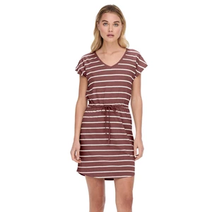 Jacqueline de Yong Dámské šaty JDYLUCIA Regular Fit 15261670 Apple Butter CLOU DANCER STRIPES S