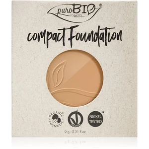 puroBIO Cosmetics Compact Foundation kompaktný púdrový make-up náhradná náplň SPF 10 odtieň 03 9 g