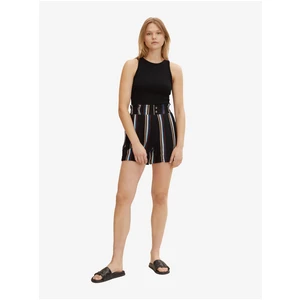 White-Black Women's Striped Shorts Tom Tailor Denim - Women