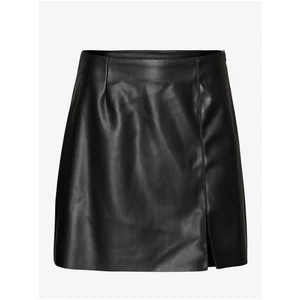 Black Short Leatherette Skirt Noisy May Clara - Women