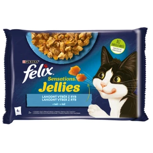 Felix Sensations Jellies Multipacks lososem a treskou v och. želé 4x85g