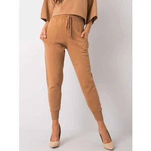 RUE PARIS Light brown knitted pants