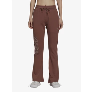 Brown Women's Flared Fit Sweatpants with Adidas Originals Open Lettering - Women