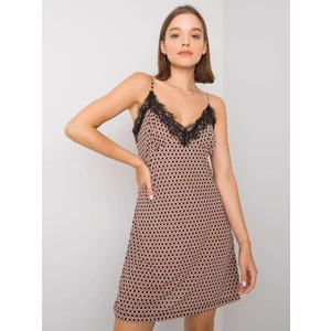 Black and beige dress with patterns from Eliessa RUE PARIS