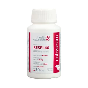 Health&colostrum RESPI 40 (400 mg) + bakteriální lyzáty - příchuť brusinka 30 cucavých tbl.