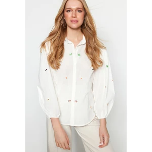 Trendyol Shirt - Ecru - Regular fit
