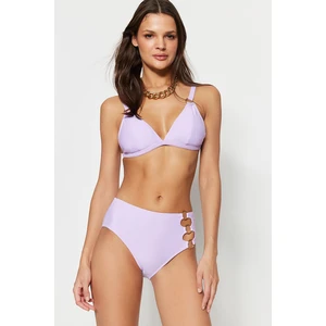Trendyol Lilac Accessorized High Waist Bikini Bottoms with Regular Legs