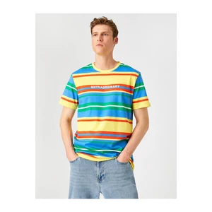 Koton Printed Colored Stripes T-Shirt