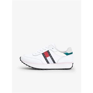 White Women's Sneakers with Leather Details Tommy Jeans - Women