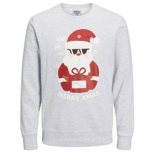 Jack&Jones Pánská mikina JORTOON 12219685 White Melange L