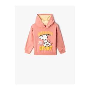 Koton Snoopy-Printed Licensed Hooded Sweatshirt Cotton Long Sleeve