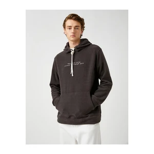 Koton Fleece Embroidered Hoodie Sweatshirt