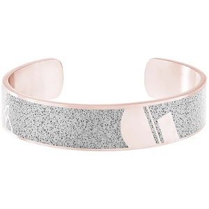 GRAVELLI JEWELLERY Pánsky náramok Crush – svetlošedý – ružové zlato